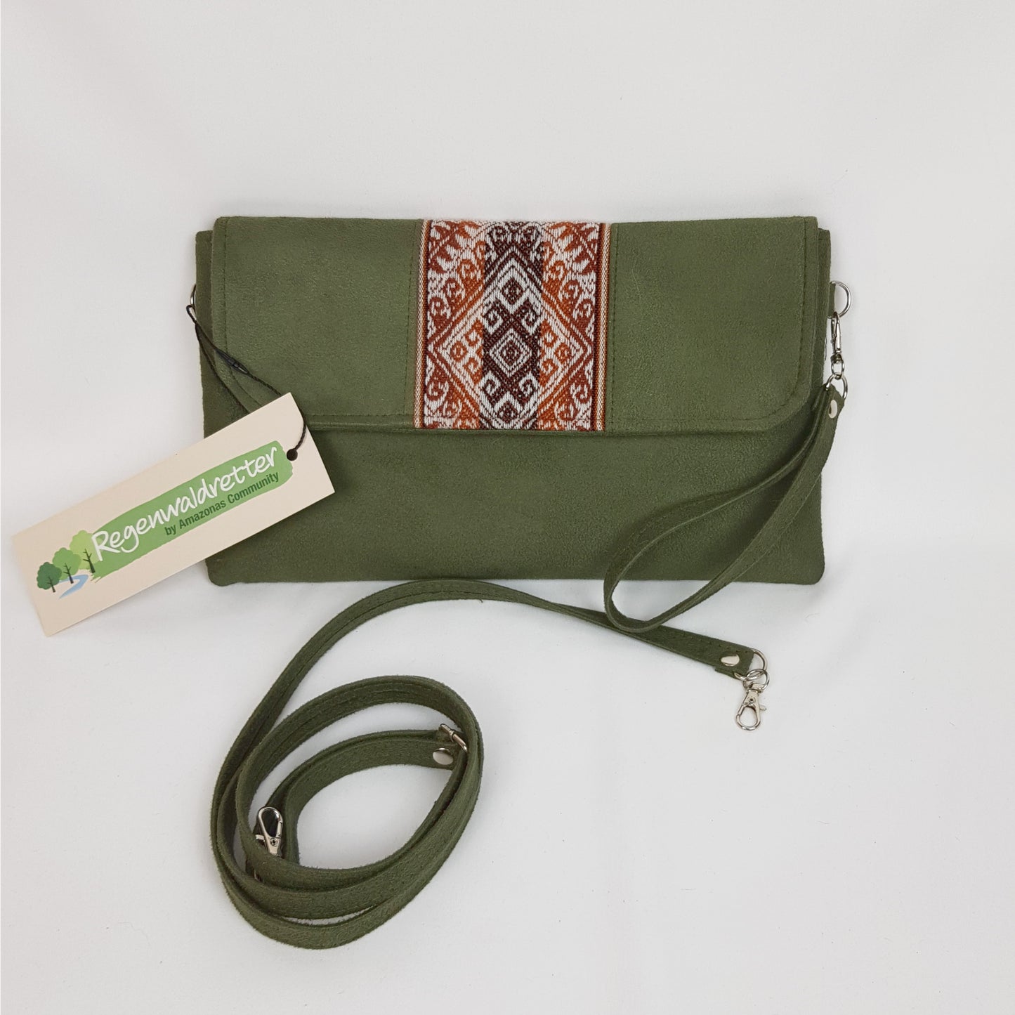 Regenwaldretter Handtasche Olivgrün klein