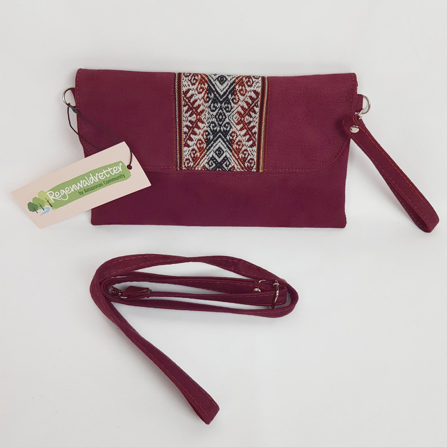 Regenwaldretter Handtasche Weinrot klein