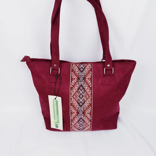 Regenwaldretter Handtasche Weinrot groß