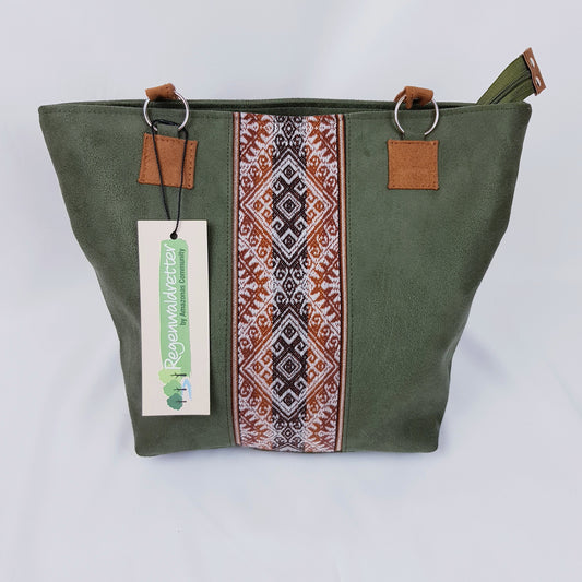 Regenwaldretter Handtasche Olivgrün groß