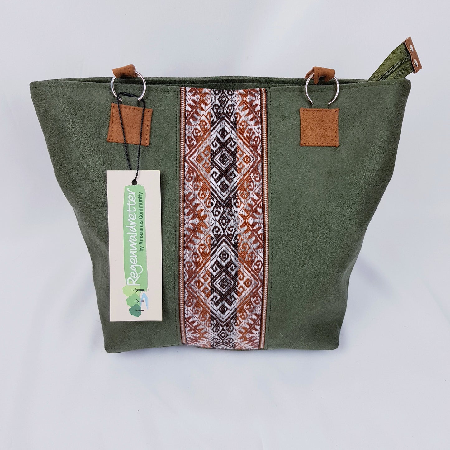 Regenwaldretter Handtasche Olivgrün groß